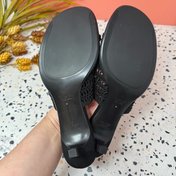 NEW ZARA Braided Black 90s Kitten Heel Women’s Mules Slide Sandals Sz 39 - Picture 7 of 11